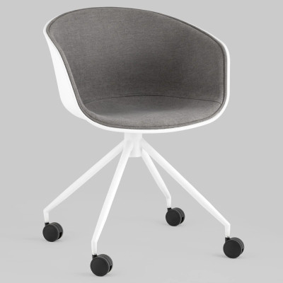 Офисное кресло из пластика с мягким сиденьем Eggshell Grey