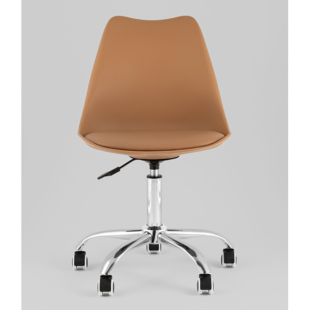 Офисный стул на металлическом основании EGGERY Brown пластик