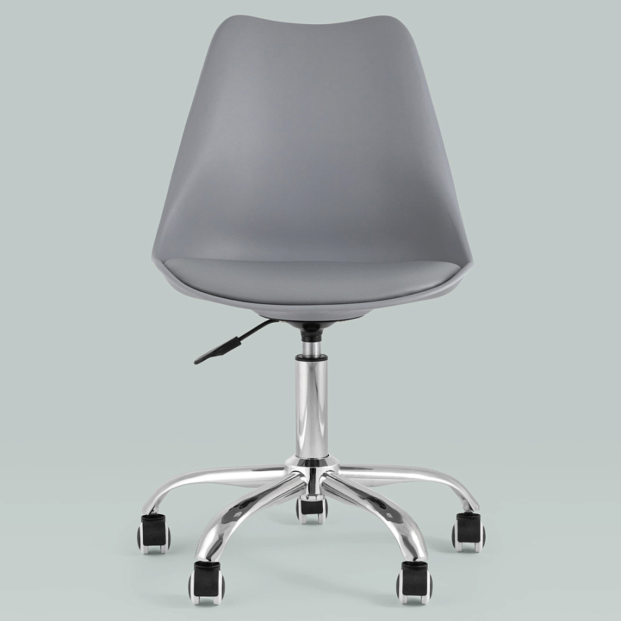 Офисный стул на металлическом основании EGGERY Grey пластик