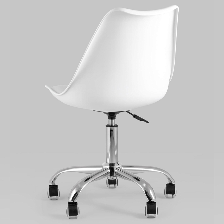 Офисный стул на металлическом основании EGGERY White пластик