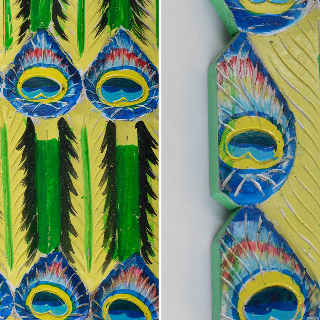 Панно Wooden Peacock Feathers