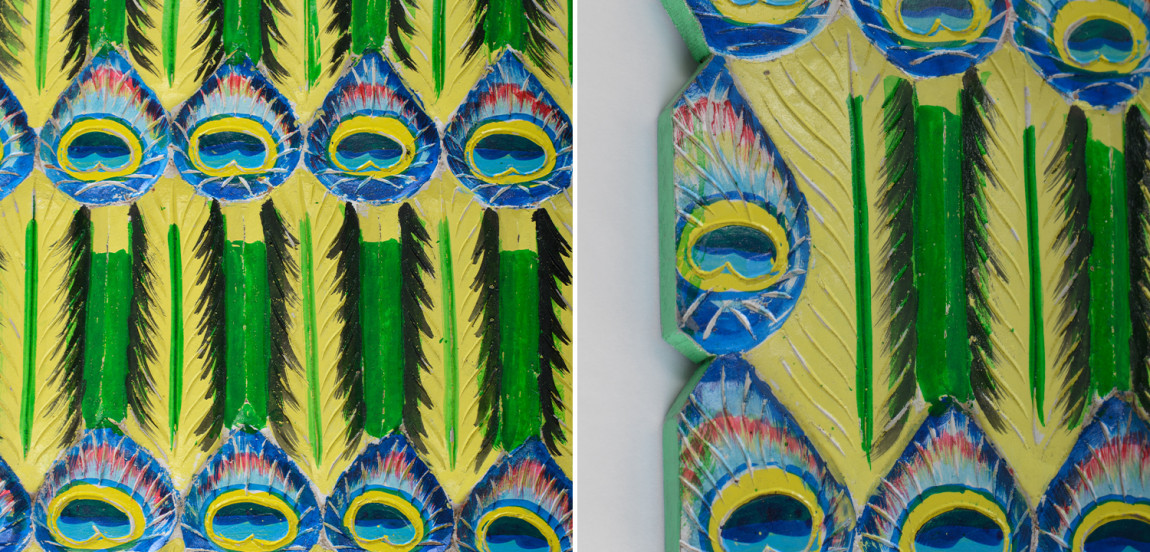 Панно Wooden Peacock Feathers
