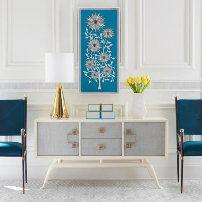 Панно Голубое дерево с глазами бисер TREE OF EYES BEADED ART