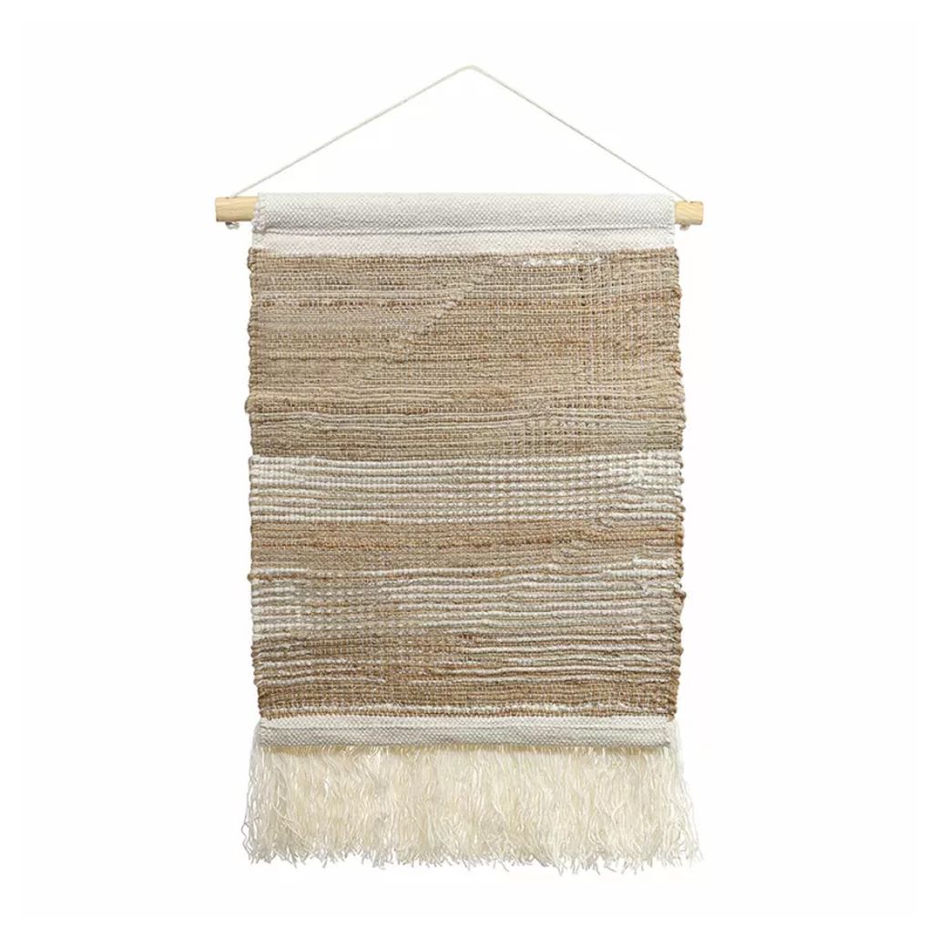 Панно из шерсти и хлопка с узором Beige Calista Cascade