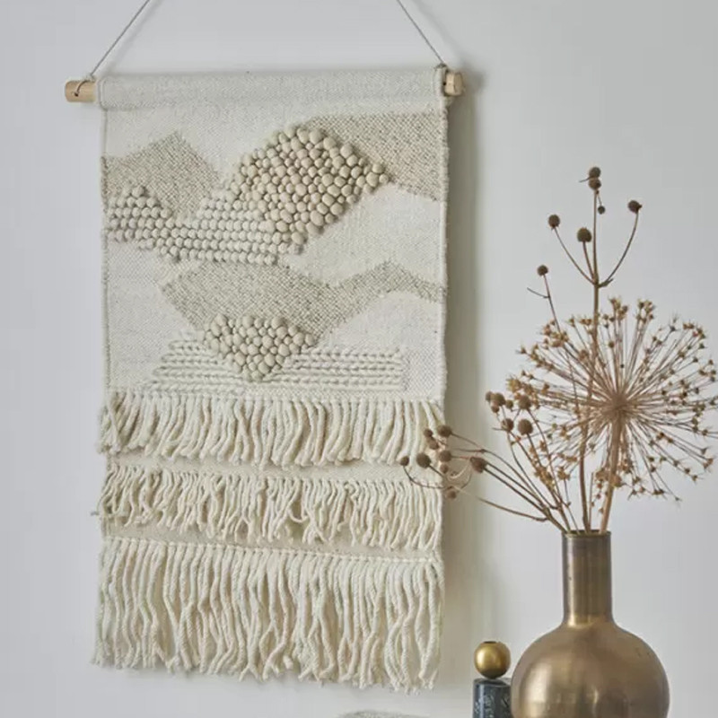 Панно из шерсти и хлопка с узором Beige Calista Serene