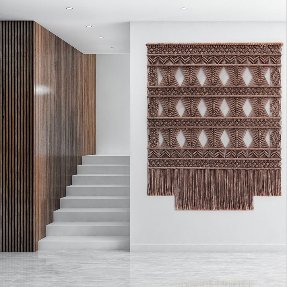 Панно Макраме коричневый цвет