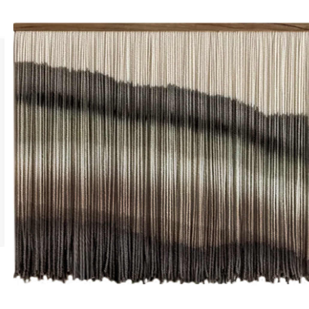 Пейзаж из нитей Макраме Wall decor Black and White Landscape