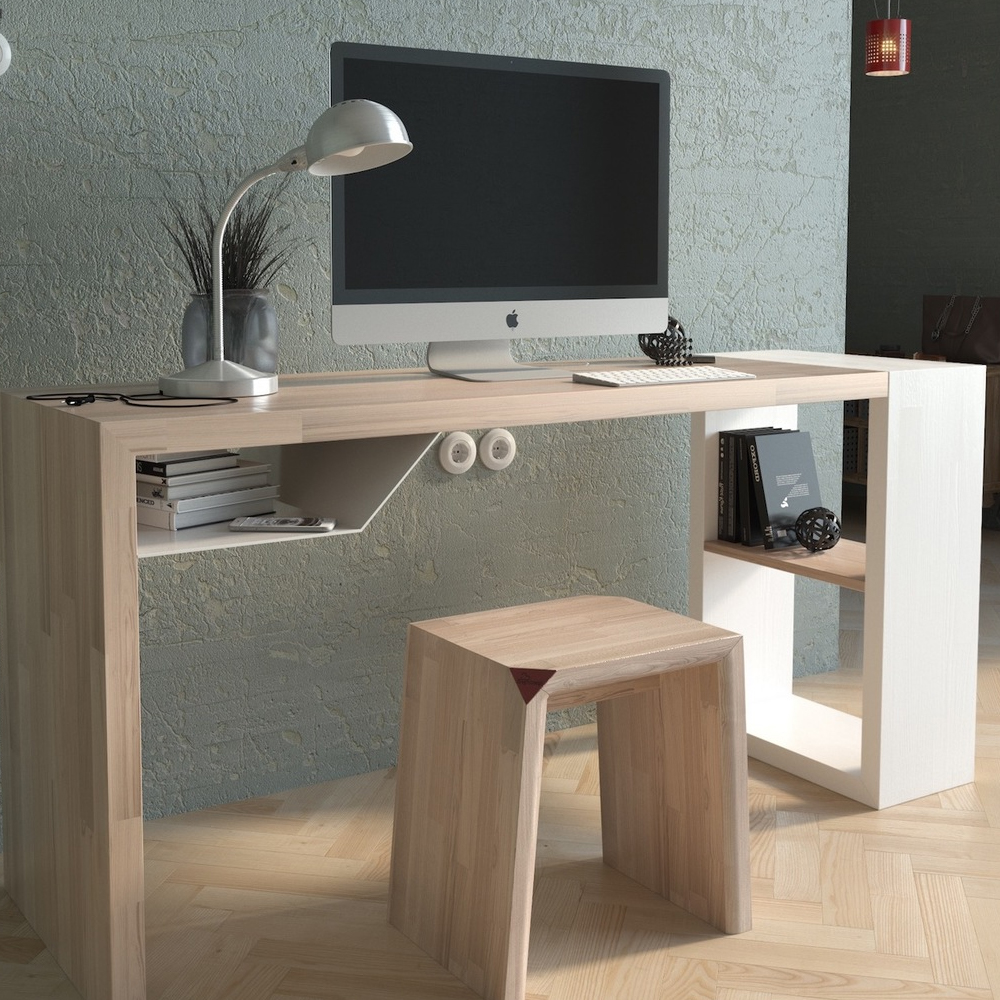 Письменный стол прямоугольный с полочкой под столешницей EcoComb