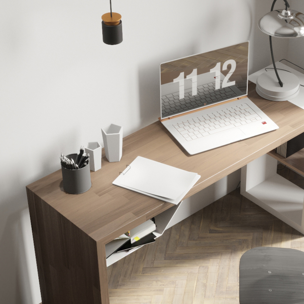 Письменный стол прямоугольный с полочкой под столешницей EcoComb