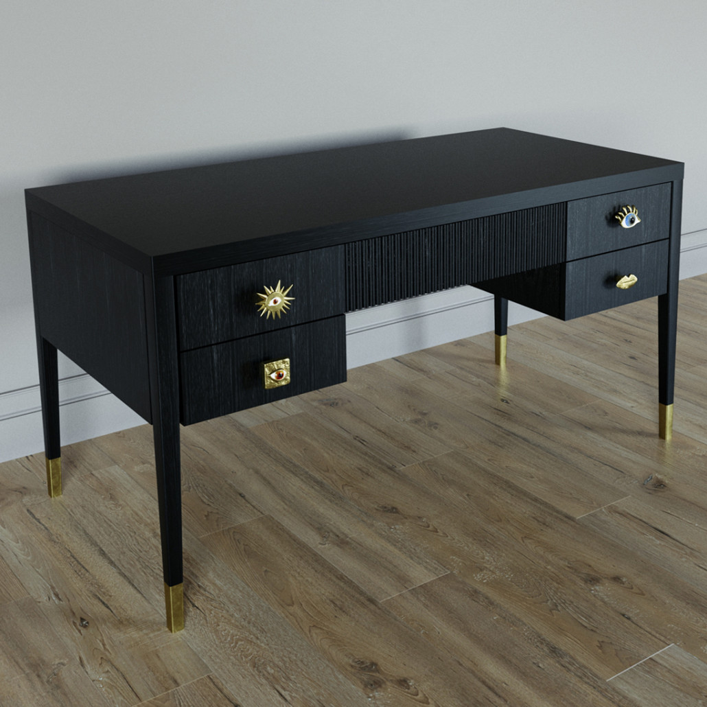 Письменный стол с 4-мя ящиками Elsa Dreams Black