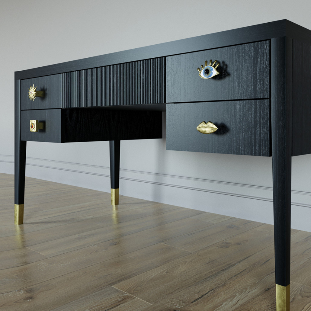 Письменный стол с 4-мя ящиками Elsa Dreams Black