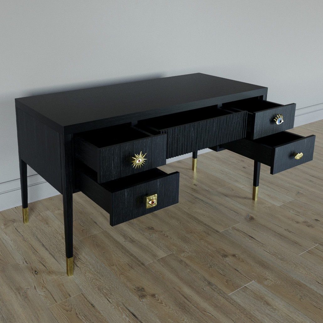 Письменный стол с 4-мя ящиками Elsa Dreams Black