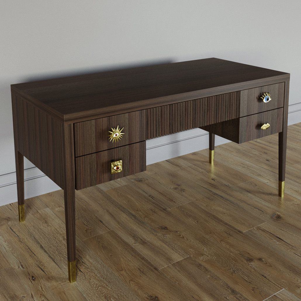 Письменный стол с 4-мя ящиками Elsa Dreams Walnut