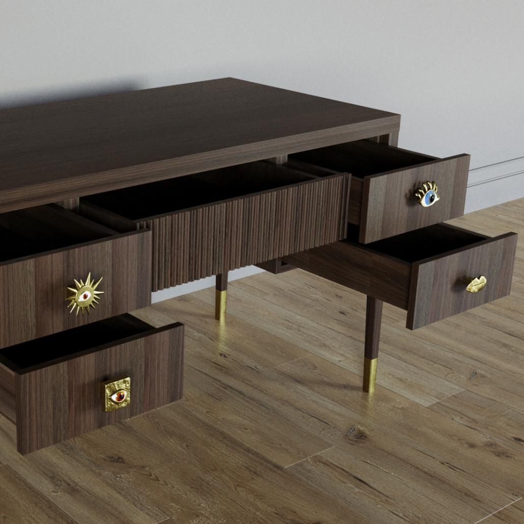Письменный стол с 4-мя ящиками Elsa Dreams Walnut