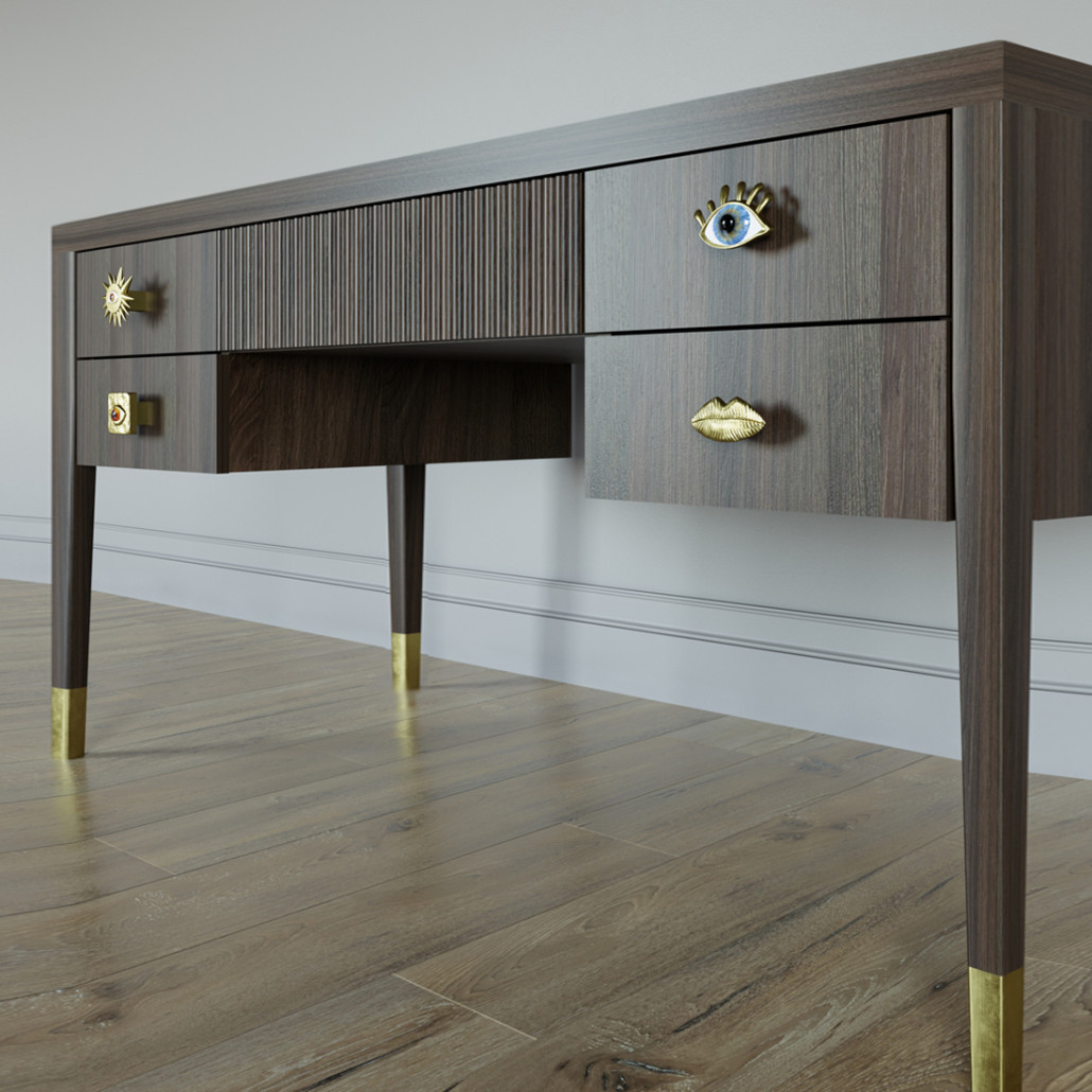 Письменный стол с 4-мя ящиками Elsa Dreams Walnut