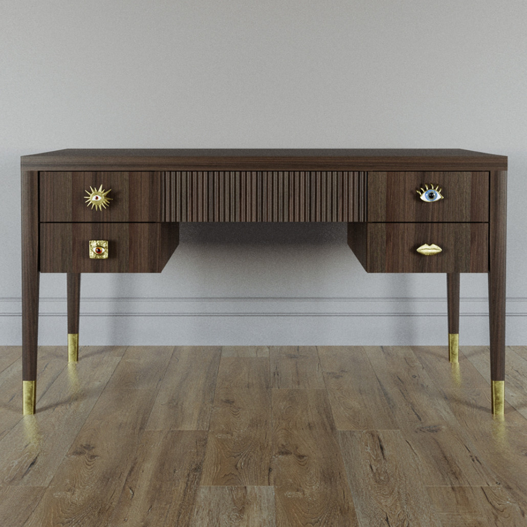 Письменный стол с 4-мя ящиками Elsa Dreams Walnut