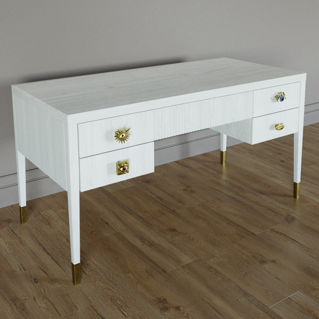 Письменный стол с 4-мя ящиками Elsa Dreams White