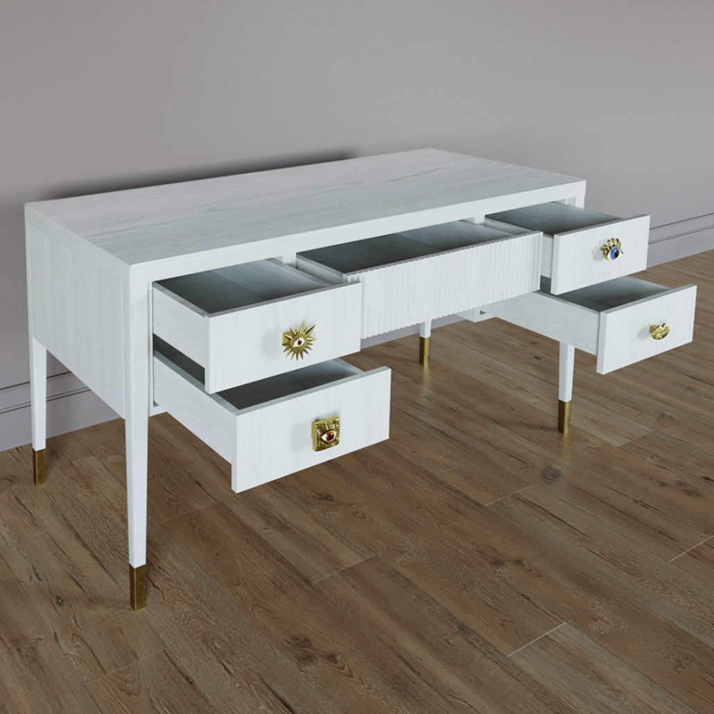 Письменный стол с 4-мя ящиками Elsa Dreams White