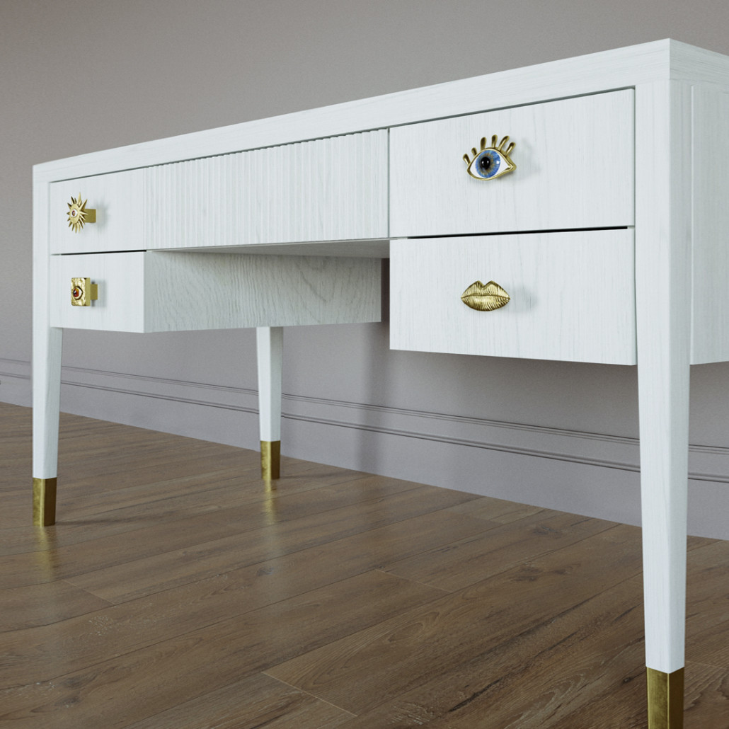 Письменный стол с 4-мя ящиками Elsa Dreams White