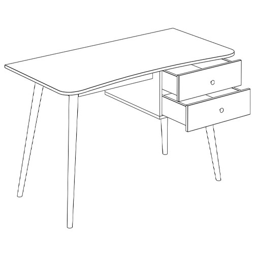 Письменный стол с принтом на ящиках Elise Desk