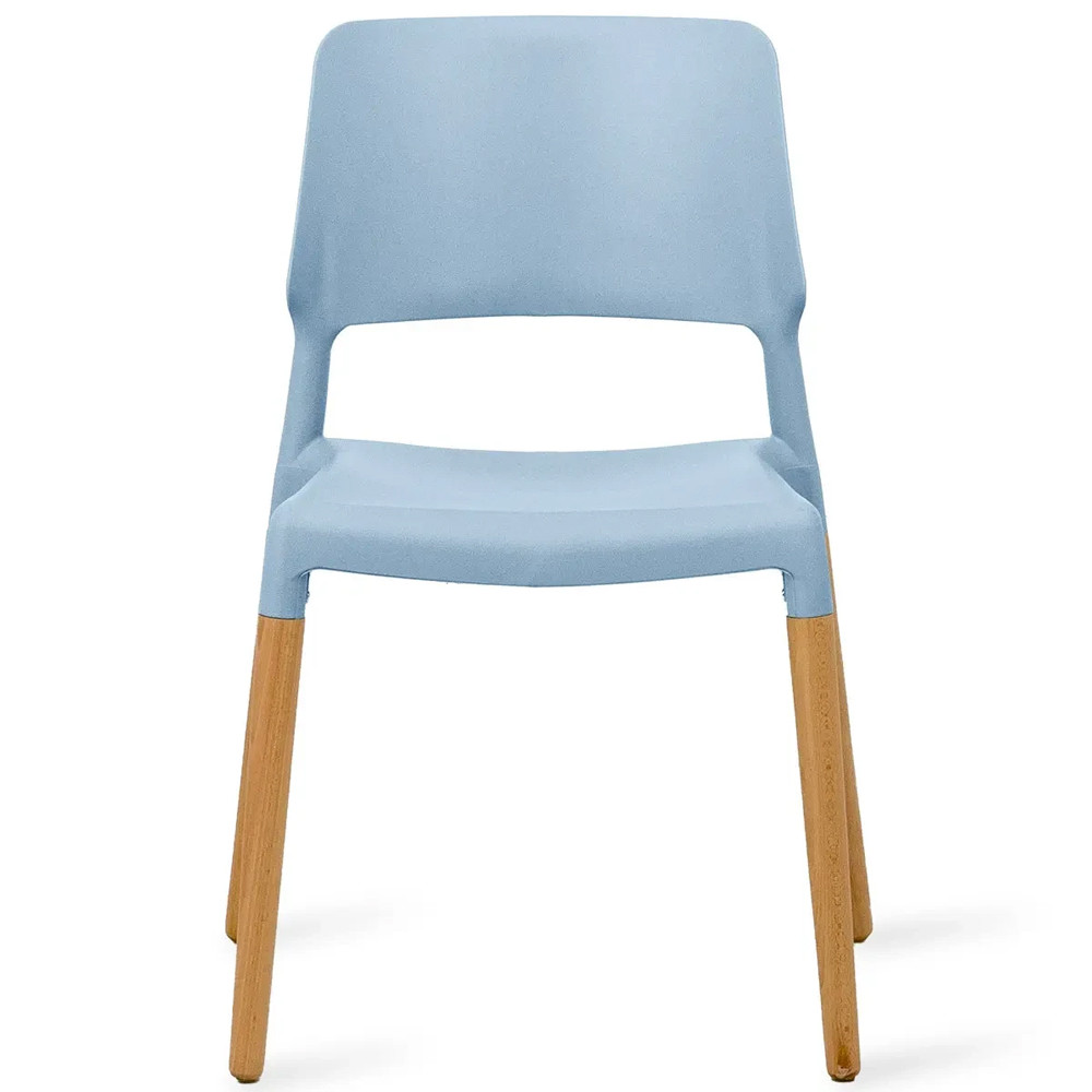Пластиковый стул на ножках из массива бука Ferret Blue