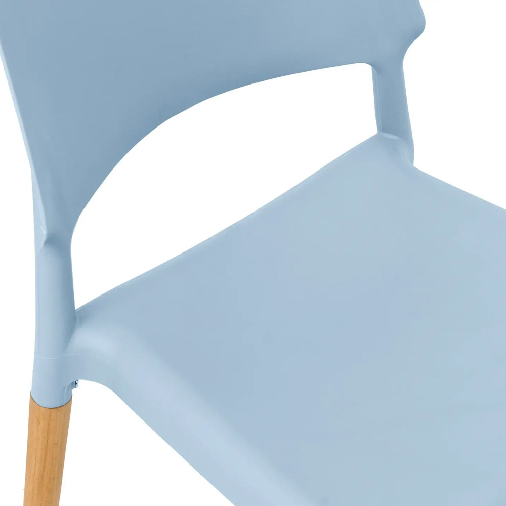 Пластиковый стул на ножках из массива бука Ferret Blue