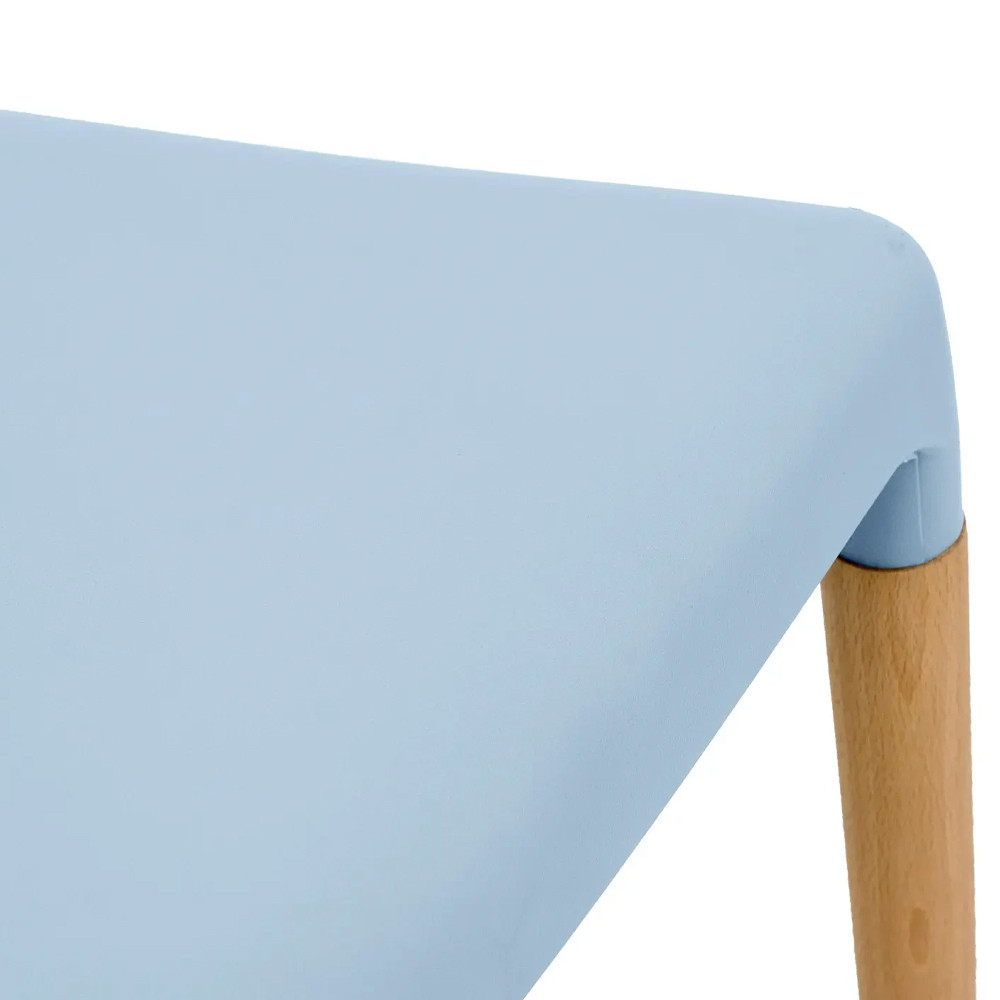 Пластиковый стул на ножках из массива бука Ferret Blue