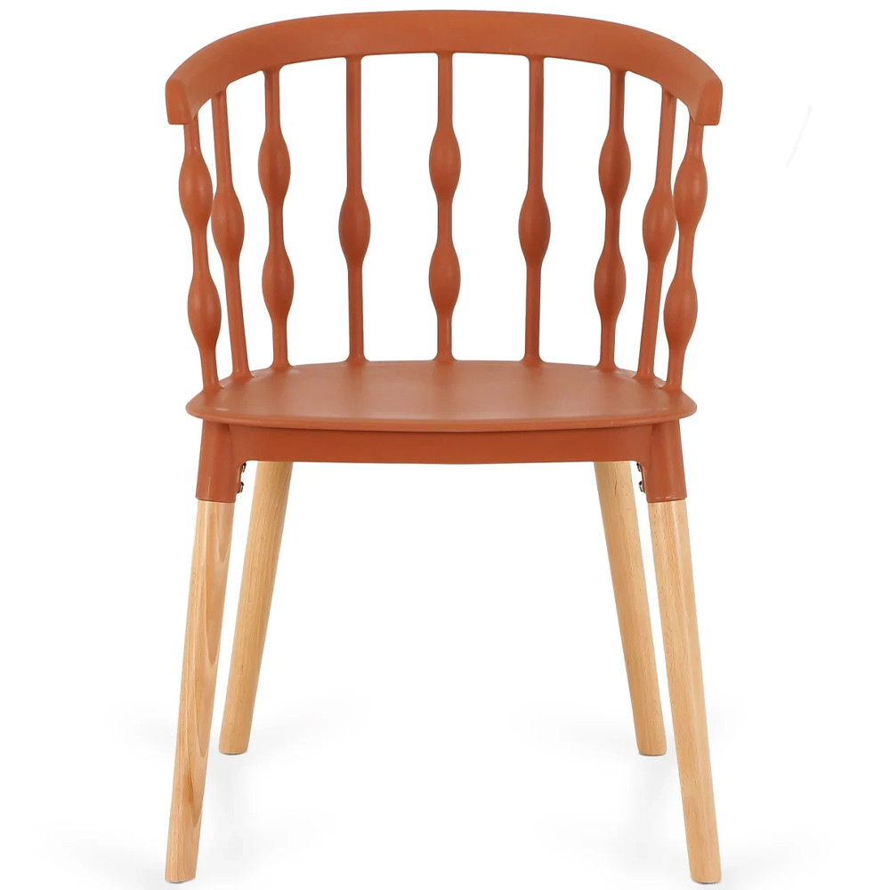 Пластиковый стул на ножках из массива бука Ferret Spiral Brown