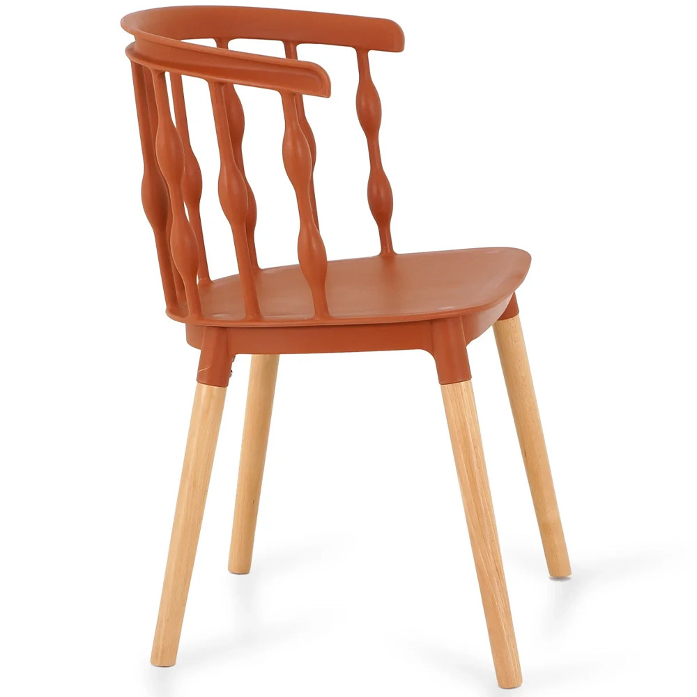 Пластиковый стул на ножках из массива бука Ferret Spiral Brown