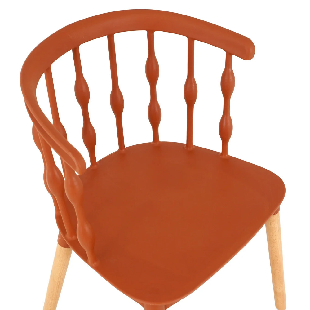 Пластиковый стул на ножках из массива бука Ferret Spiral Brown