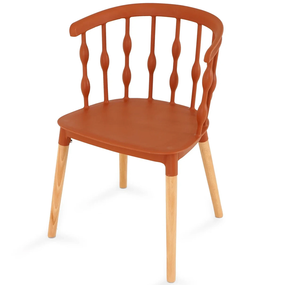 Пластиковый стул на ножках из массива бука Ferret Spiral Brown