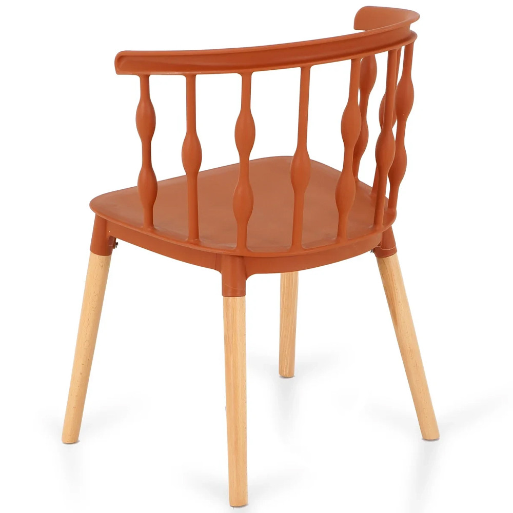 Пластиковый стул на ножках из массива бука Ferret Spiral Brown