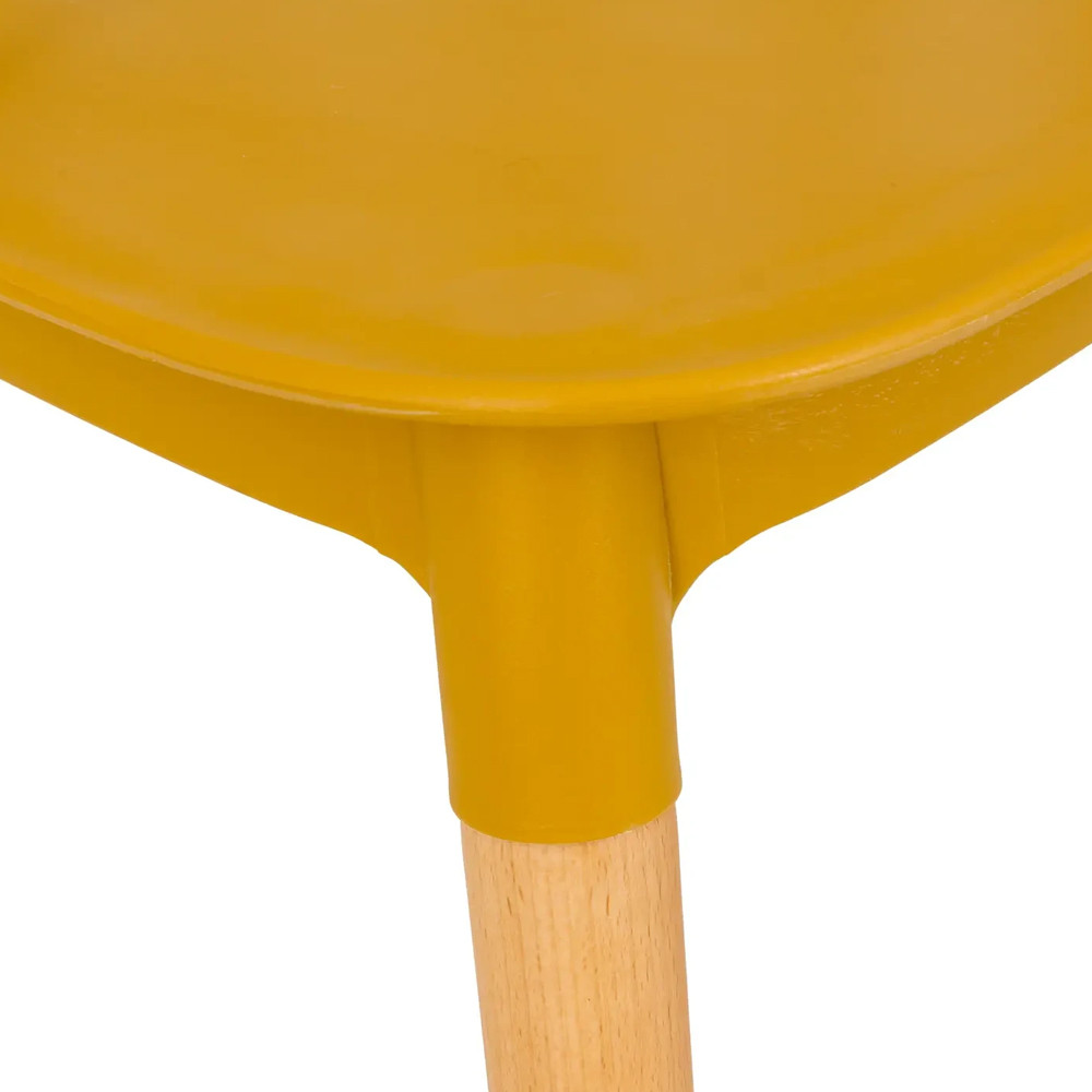 Пластиковый стул на ножках из массива бука Ferret Spiral Mustard