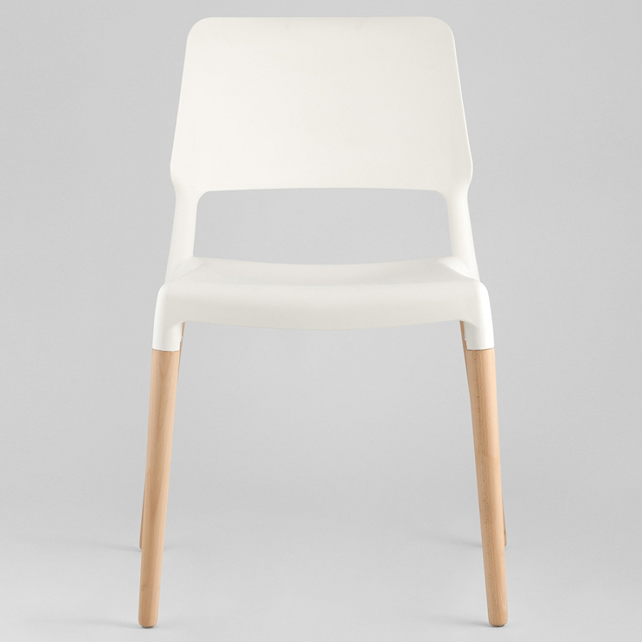 Пластиковый стул на ножках из массива бука Ferret White 4 шт
