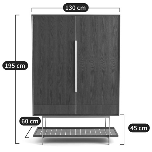 Платяной шкаф из серого дуба Sawada Gray Oak Wardrobe