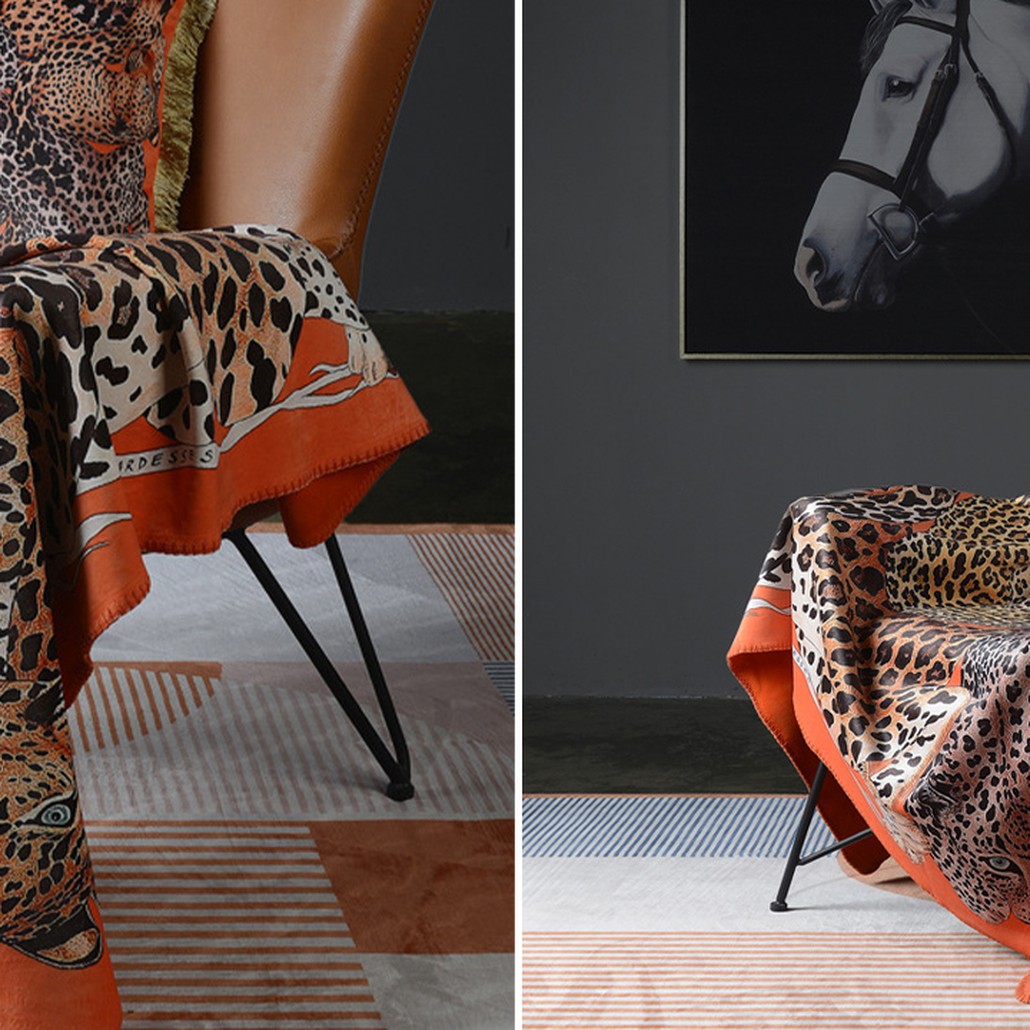 Плед Hermes Leopards Orange