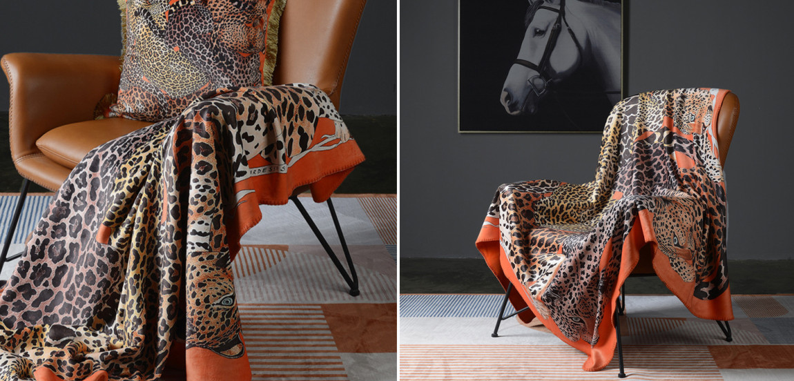 Плед Hermes Leopards Orange