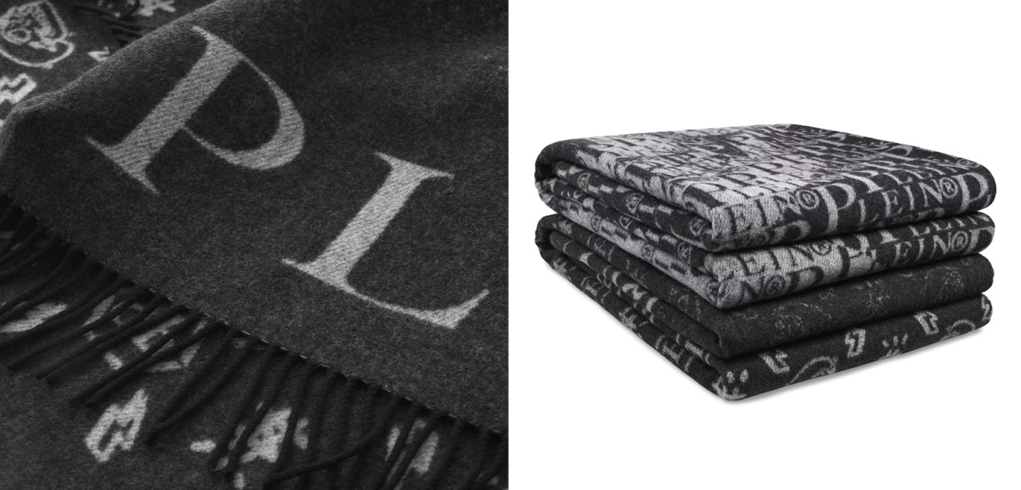Плед Philipp Plein Plaid Cashmere Monogram