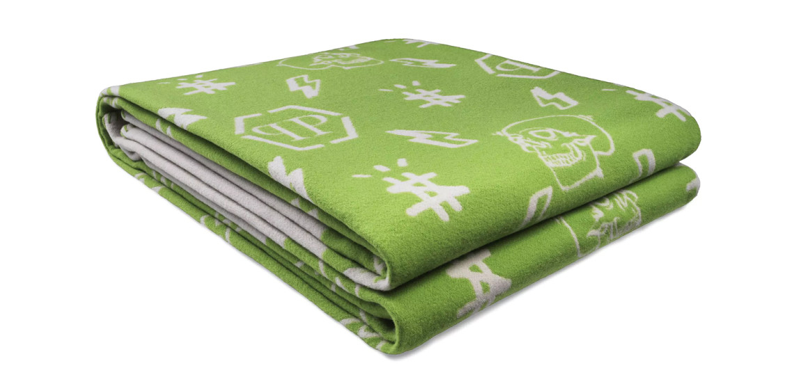 Плед Philipp Plein Plaid Cashmere Skul Green