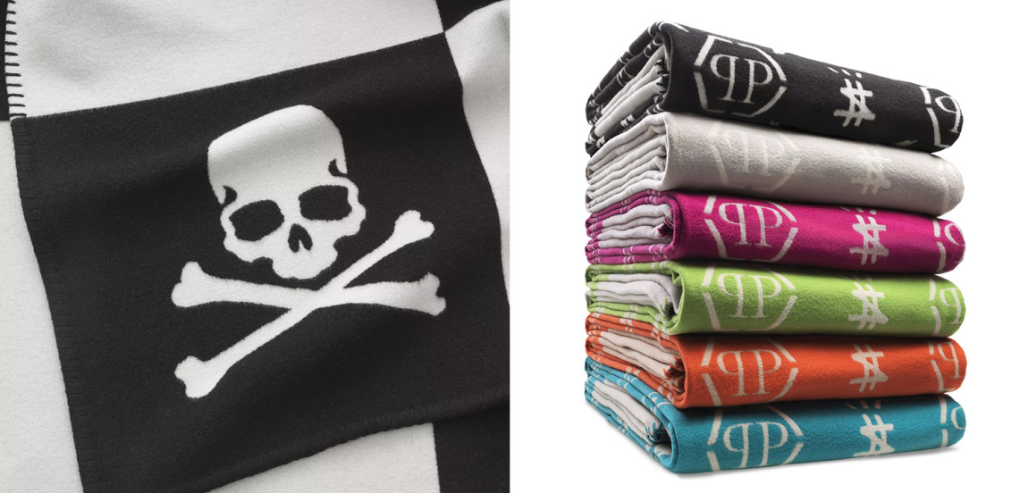 Плед Philipp Plein Plaid Cashmere Skull