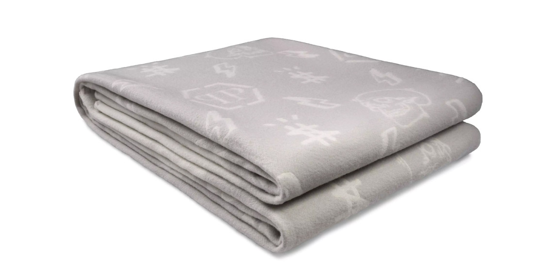 Плед Philipp Plein Plaid Cashmere Skull Grey