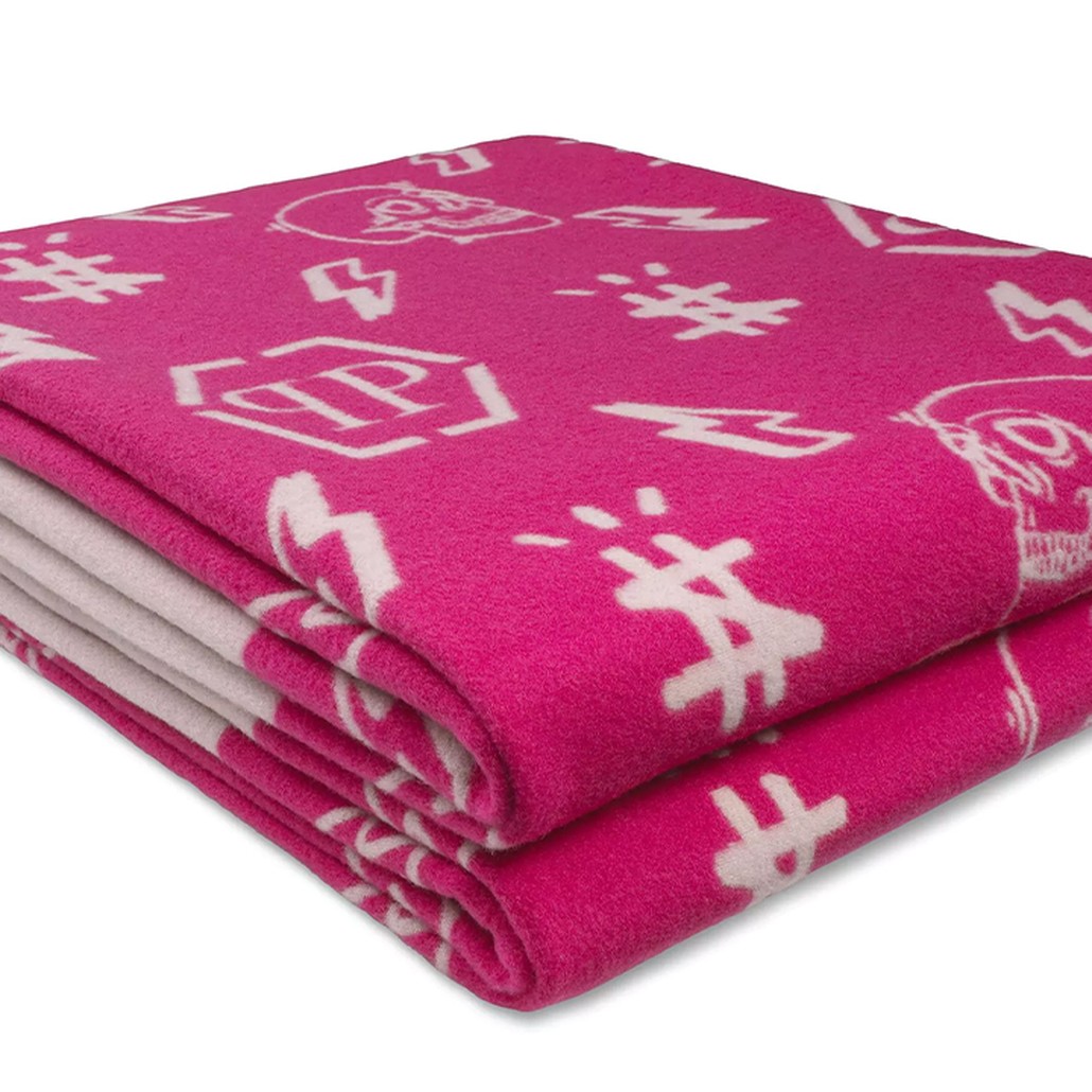 Плед Philipp Plein Plaid Cashmere Skull Pink
