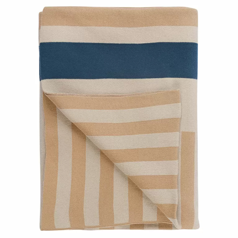 Плед из хлопка с геометрическим рисунком Elan Stripe