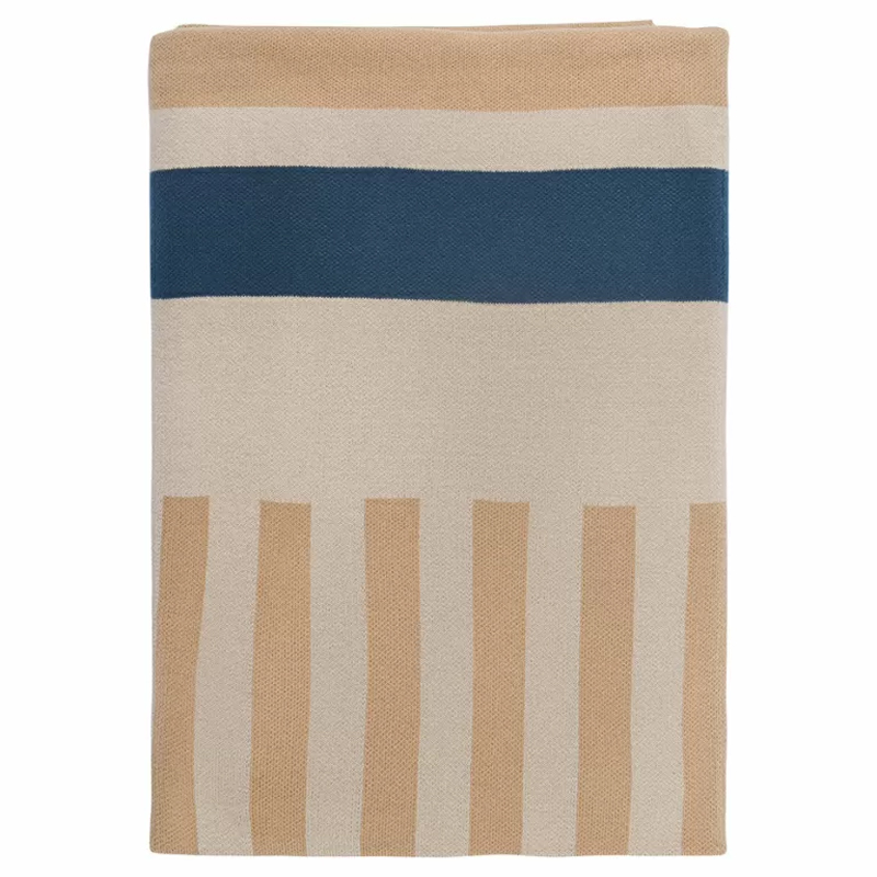 Плед из хлопка с геометрическим рисунком Elan Stripe