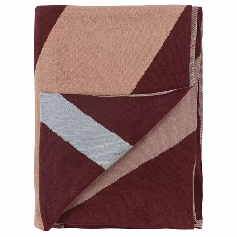 Плед из хлопка с геометрическим рисунком Elan Stripe Addison