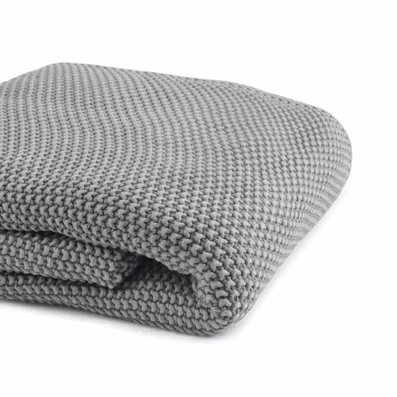 Плед из хлопка серого цвета Waffle Comfort