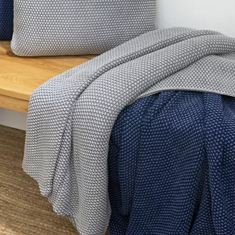 Плед из хлопка серого цвета Waffle Comfort