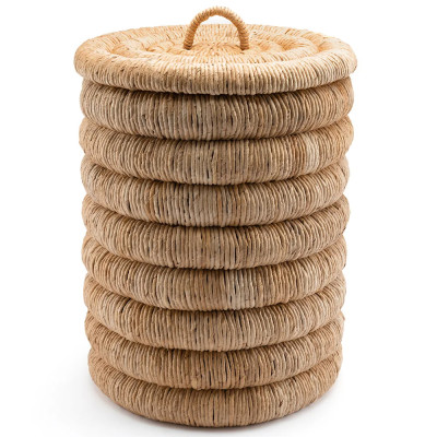 Плетеная корзина с крышкой из плетеного бананового дерева Zuwena Wicker Basket