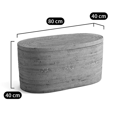 Плетеная овальная корзина с крышкой Shani Rattan Basket