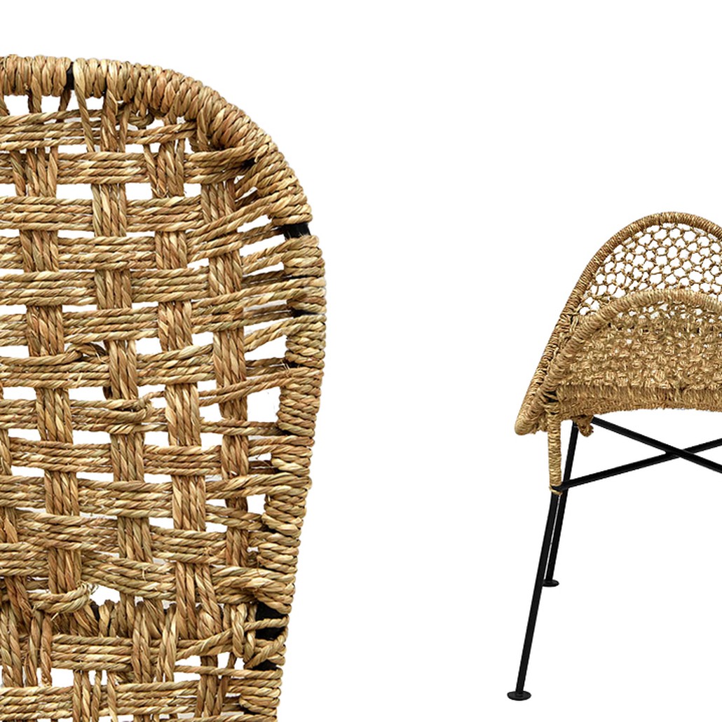 Плетеный стул на металлических ножках Tong Wicker Chair